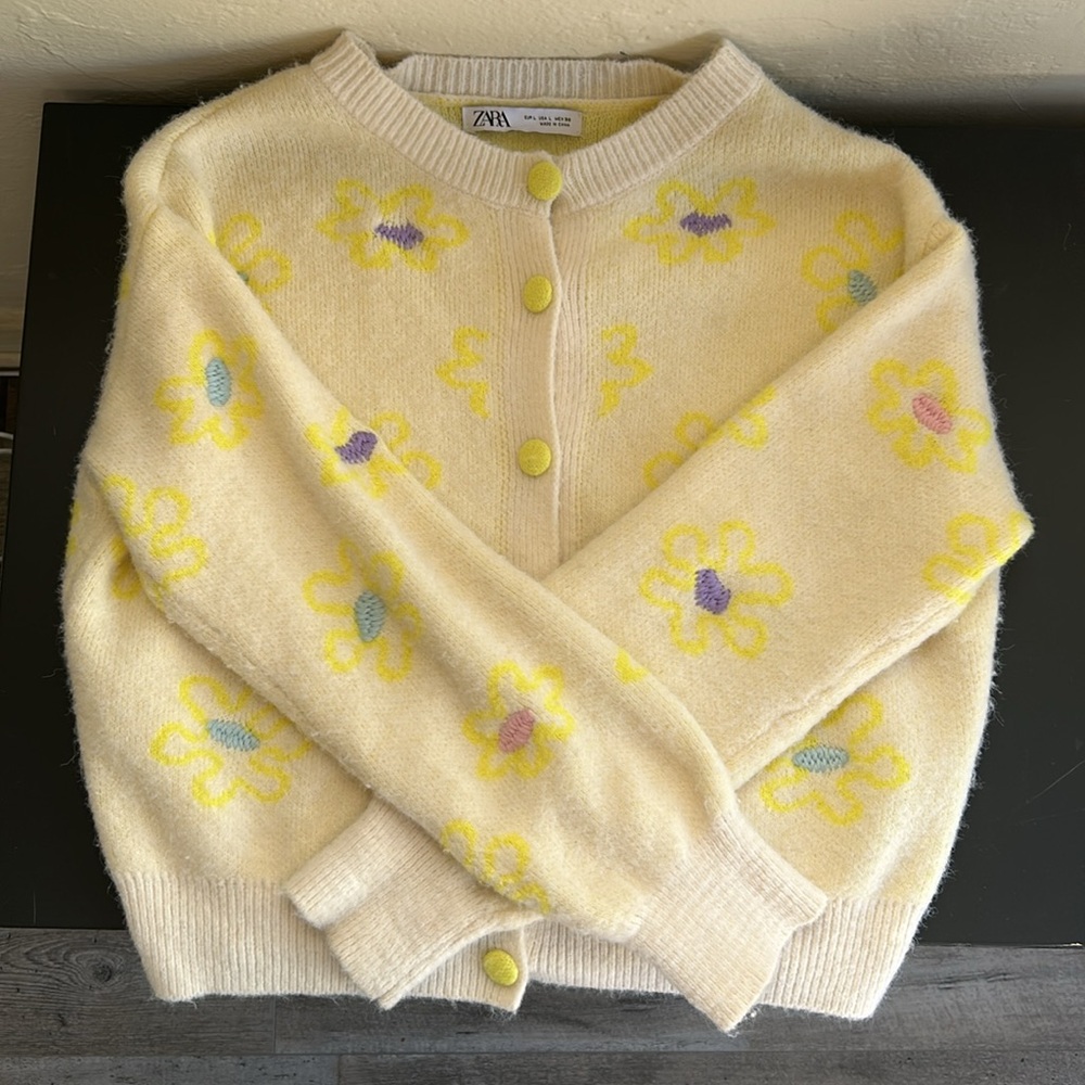 Zara Colorful Floral Embroidered Cardigan - Picture 4 of 11